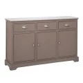 WOODEN SIDEBOARD IN GREY COLOR WITH 3 DOORS, 3 DRAWERS AND MARBLE SURFACE 120X35X75CM