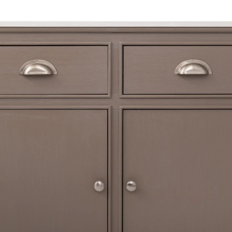 WOODEN SIDEBOARD IN GREY COLOR WITH 3 DOORS, 3 DRAWERS AND MARBLE SURFACE 120X35X75CM