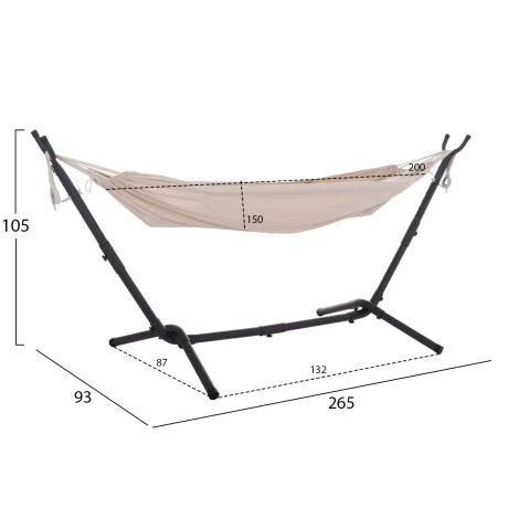 ΑΙΩΡΑ CRAVE HM6304.02 ΑΝΘΡΑΚΙ ΜΕΤΑΛΛΙΚΟΣ ΣΚΕΛΕΤΟΣ--ΜΠΕΖ ΥΦΑΣΜΑ 265x93x105Υεκ