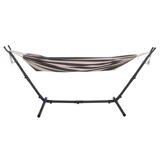 ΑΙΩΡΑ CRAVE HM6304.03 ΑΝΘΡΑΚΙ ΜΕΤΑΛ. ΣΚΕΛΕΤΟΣ--ΜΠΛΕ ΣΚΟΥΡΟ ΠΑΝΙ ΜΕ ΛΕΥΚΗ ΡΙΓΑ 265x93x105Υεκ