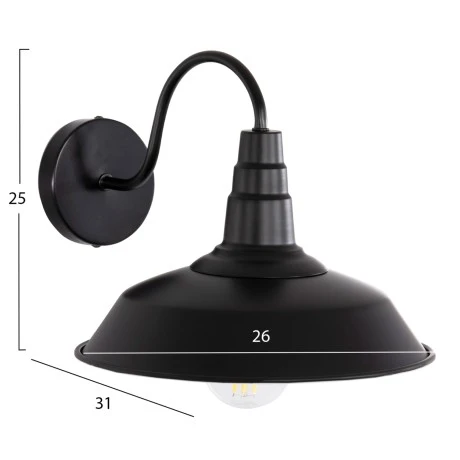 ΑΠΛΙΚΑ ΤΟΙΧΟΥ DONO HM4478 ΜΕΤΑΛΛΟ ΣΕ ΜΑΥΡΟ 26x31x25Υεκ.