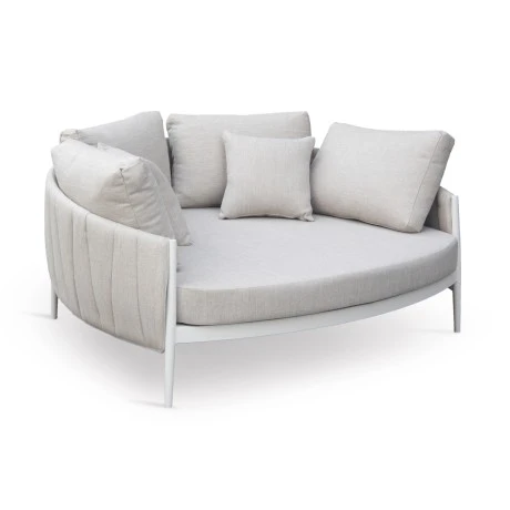 DAYBED 2ΘΕΣΙΟ MAVERICK HM6216.02 ΑΛΟΥΜΙΝΙΟ ΚΡΕΜ-ΜΠΕΖ OLEFIN & STRAPS 164x144x70Υ