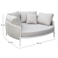 DAYBED 2ΘΕΣΙΟ MAVERICK HM6216.02 ΑΛΟΥΜΙΝΙΟ ΚΡΕΜ-ΜΠΕΖ OLEFIN & STRAPS 164x144x70Υ