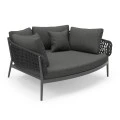 DAYBED 2ΘΕΣΙΟ ΣΕΙΡΑ CAMELLIA HM6217.01 ΣΚΟΥΡΟ ΓΚΡΙ ΑΛΟΥΜΙΝΙΟ-P.E.ΣΧΟΙΝΙ-OLEFIN 164x144x70Υεκ.