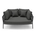 DAYBED 2ΘΕΣΙΟ ΣΕΙΡΑ CAMELLIA HM6217.01 ΣΚΟΥΡΟ ΓΚΡΙ ΑΛΟΥΜΙΝΙΟ-P.E.ΣΧΟΙΝΙ-OLEFIN 164x144x70Υεκ.