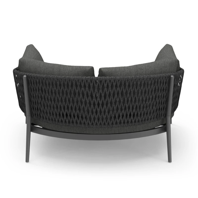 DAYBED 2ΘΕΣΙΟ ΣΕΙΡΑ CAMELLIA HM6217.01 ΣΚΟΥΡΟ ΓΚΡΙ ΑΛΟΥΜΙΝΙΟ-P.E.ΣΧΟΙΝΙ-OLEFIN 164x144x70Υεκ.