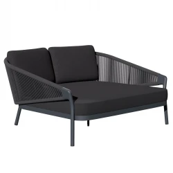 DAYBED ΣΕΙΡΑ XANTION ΗM6474.01 ΣΚΟΥΡΟ ΓΚΡΙ ΑΛΟΥΜΙΝΙΟ-ΣΧΟΙΝΙ-OLEFIN 157x147x88Υεκ