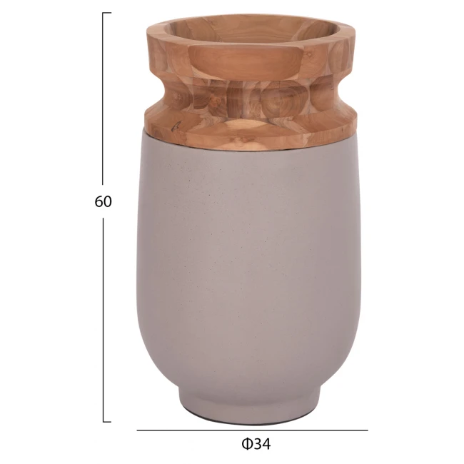 ΔΙΑΚΟΣΜΗΤΙΚΑ ΒΑΖΑ ΔΑΠΕΔΟΥ 2ΤΜΧ LINTER HM21140.04 FIBER CEMENT TAUPE-ΞΥΛΟ ΤΕΑΚ 47Υ & 60Υεκ