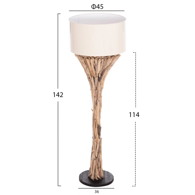 ΔΙΑΚΟΣΜΗΤΙΚΟ ΦΩΤΙΣΤΙΚΟ ΔΑΠΕΔΟΥ ALTAR HM4433 DRIFTWOOD--ΛΕΥΚΟ PVC Φ45x142Υεκ.