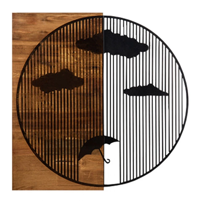 ΔΙΑΚΟΣΜΗΤΙΚΟ ΤΟΙΧΟΥ HM4808-ΦΥΛΛΑ ΜΕΤΑΛΛΟΥ ΜΑΥΡΑ-ΞΥΛΟ 58x3(βάθος)x58Υεκ.