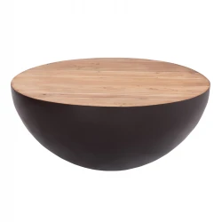 ΔΙΑΚΟΣΜΗΤΙΚΟ ΤΡΑΠΕΖΙ ΣΑΛΟΝΙΟΥ BOWL Φ89,5X39Yεκ. RUSTY ΜΕ ΞΥΛΟ ΑΚΑΚΙΑΣ HM8717.22