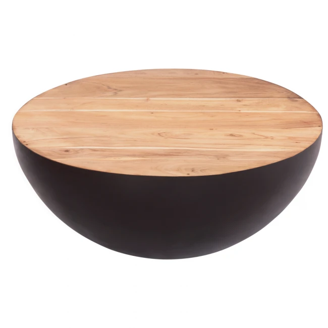 ΔΙΑΚΟΣΜΗΤΙΚΟ ΤΡΑΠΕΖΙ ΣΑΛΟΝΙΟΥ BOWL Φ89,5X39Yεκ. RUSTY ΜΕ ΞΥΛΟ ΑΚΑΚΙΑΣ HM8717.22