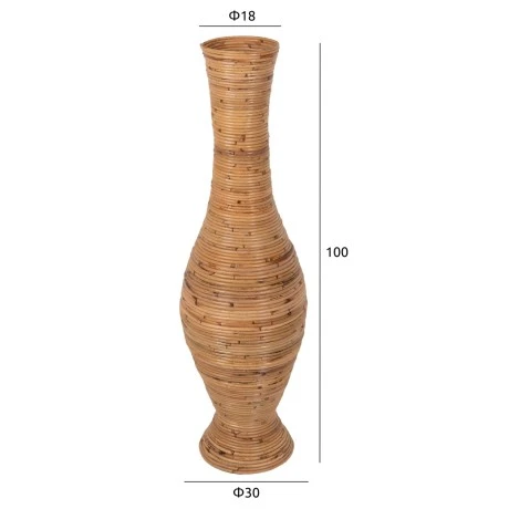 ΔΙΑΚΟΣΜΗΤΙΚΟ ΒΑΖΟ ΔΑΠΕΔΟΥ HM7852 RATTAN ΣΕ ΦΥΣΙΚΟ Φ30x100Yεκ.