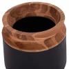 ΔΙΑΚΟΣΜΗΤΙΚΟ ΒΑΖΟ ΔΑΠΕΔΟΥ LINTER HM4662.01L FIBER CEMENT ΜΑΥΡΟ--ΞΥΛΟ ΤΕΑΚ Φ41x47Υεκ.