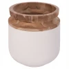 ΔΙΑΚΟΣΜΗΤΙΚΟ ΒΑΖΟ ΔΑΠΕΔΟΥ LINTER HM4662.02L FIBER CEMENT ΛΕΥΚΟ--ΞΥΛΟ ΤΕΑΚ Φ41x47Υεκ.