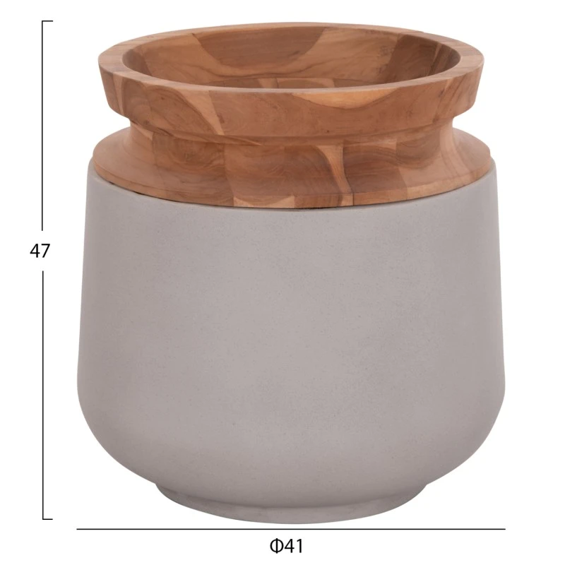 ΔΙΑΚΟΣΜΗΤΙΚΟ ΒΑΖΟ ΔΑΠΕΔΟΥ LINTER HM4662.03L FIBER CEMENT ΓΚΡΙ--ΞΥΛΟ ΤΕΑΚ Φ41x47Υ
