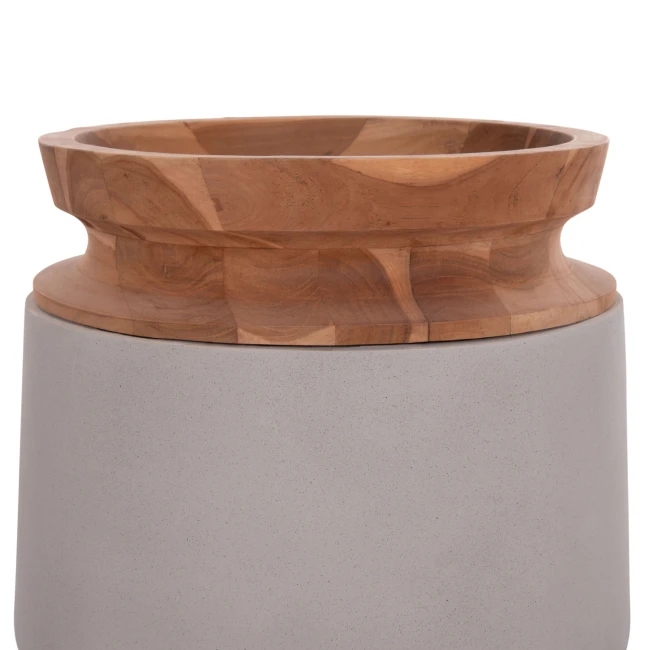 ΔΙΑΚΟΣΜΗΤΙΚΟ ΒΑΖΟ ΔΑΠΕΔΟΥ LINTER HM4662.03L FIBER CEMENT ΓΚΡΙ--ΞΥΛΟ ΤΕΑΚ Φ41x47Υ