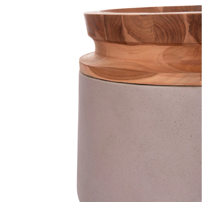 ΔΙΑΚΟΣΜΗΤΙΚΟ ΒΑΖΟ ΔΑΠΕΔΟΥ LINTER HM4662.05L FIBER CEMENT ΓΚΡΙ ΜΑΤ--ΞΥΛΟ ΤΕΑΚ Φ41x47Υεκ