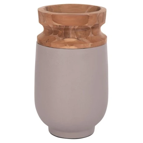 ΔΙΑΚΟΣΜΗΤΙΚΟ ΒΑΖΟ ΔΑΠΕΔΟΥ LINTER HM4662.05S FIBER CEMENT ΓΚΡΙ ΜΑΤ--ΞΥΛΟ ΤΕΑΚ Φ34x60Υεκ