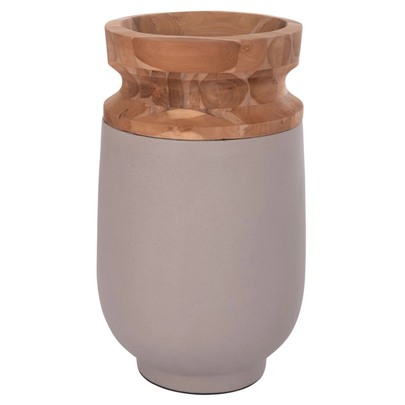 ΔΙΑΚΟΣΜΗΤΙΚΟ ΒΑΖΟ ΔΑΠΕΔΟΥ LINTER HM4662.05S FIBER CEMENT ΓΚΡΙ ΜΑΤ--ΞΥΛΟ ΤΕΑΚ Φ34x60Υεκ