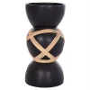 ΔΙΑΚΟΣΜΗΤΙΚΟ ΒΑΖΟ ΔΑΠΕΔΟΥ MAYNARD HM4672.01L TERRACOTTA ΜΑΥΡΟ-RATTAN Φ32x62.5Υεκ