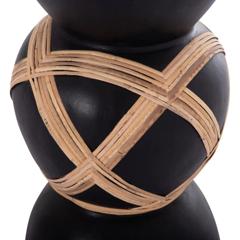 ΔΙΑΚΟΣΜΗΤΙΚΟ ΒΑΖΟ ΔΑΠΕΔΟΥ MAYNARD HM4672.01L FIBER CEMENT ΜΑΥΡΟ-RATTAN Φ32x62.5Υεκ