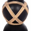 ΔΙΑΚΟΣΜΗΤΙΚΟ ΒΑΖΟ ΔΑΠΕΔΟΥ MAYNARD HM4672.01L TERRACOTTA ΜΑΥΡΟ-RATTAN Φ32x62.5Υεκ