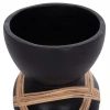 ΔΙΑΚΟΣΜΗΤΙΚΟ ΒΑΖΟ ΔΑΠΕΔΟΥ MAYNARD HM4672.01L TERRACOTTA ΜΑΥΡΟ-RATTAN Φ32x62.5Υεκ