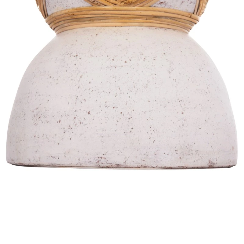 ΔΙΑΚΟΣΜΗΤΙΚΟ ΒΑΖΟ ΔΑΠΕΔΟΥ MAYNARD HM4672.02L FIBER CEMENT ΛΕΥΚΟ--RATTAN Φ32x62.5Υεκ.