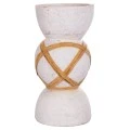 ΔΙΑΚΟΣΜΗΤΙΚΟ ΒΑΖΟ ΔΑΠΕΔΟΥ MAYNARD HM4672.02L FIBER CEMENT ΛΕΥΚΟ--RATTAN Φ32x62.5Υεκ.