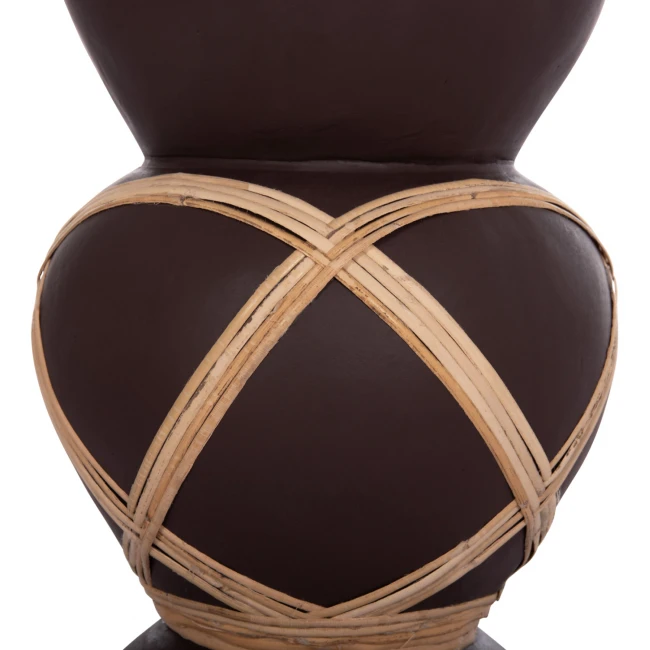 ΔΙΑΚΟΣΜΗΤΙΚΟ ΒΑΖΟ ΔΑΠΕΔΟΥ MAYNARD HM4672.07S TERRACOTTA ΣΟΚΟΛΑΤΙ-RATTAN Φ27.5x50Υεκ