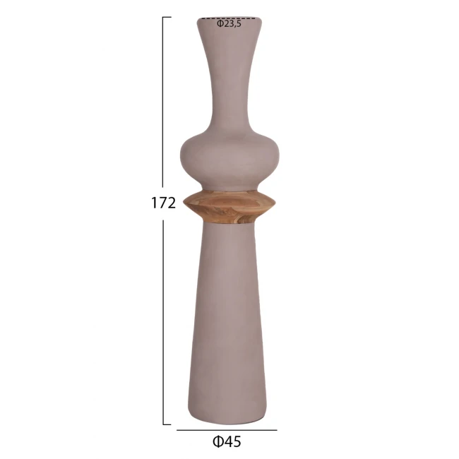 ΔΙΑΚΟΣΜΗΤΙΚΟ ΒΑΖΟ ΔΑΠΕΔΟΥ NEBULA HM4660.05L FIBER CEMENT TAUPE--ΞΥΛΟ ΤΕΑΚ Φ45x172Υεκ