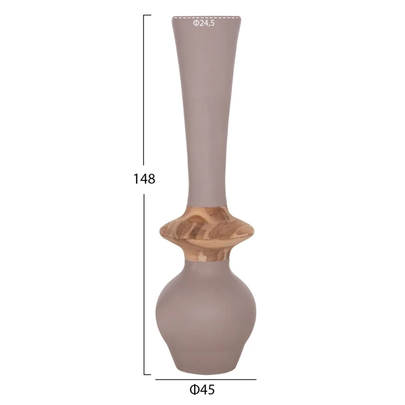 ΔΙΑΚΟΣΜΗΤΙΚΟ ΒΑΖΟ ΔΑΠΕΔΟΥ NEBULA HM4660.05M FIBER CEMENT TAUPE--ΞΥΛΟ ΤΕΑΚ Φ45x148Υεκ