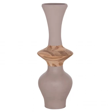 ΔΙΑΚΟΣΜΗΤΙΚΟ ΒΑΖΟ ΔΑΠΕΔΟΥ NEBULA HM4660.05S FIBER CEMENT TAUPE--ΞΥΛΟ ΤΕΑΚ Φ45x115Υεκ