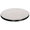 ΕΠΙΦΑΝΕΙΑ ΤΡΑΠΕΖΙΟΥ SINTERED STONE HM6652.02 WHITE MARBLE--ΠΛΑΙΣΙΟ ALU ΜΑΥΡΟ Φ60εκ.