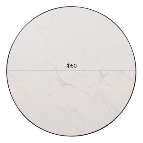 ΕΠΙΦΑΝΕΙΑ ΤΡΑΠΕΖΙΟΥ SINTERED STONE HM6652.02 WHITE MARBLE--ΠΛΑΙΣΙΟ ALU ΜΑΥΡΟ Φ60εκ.