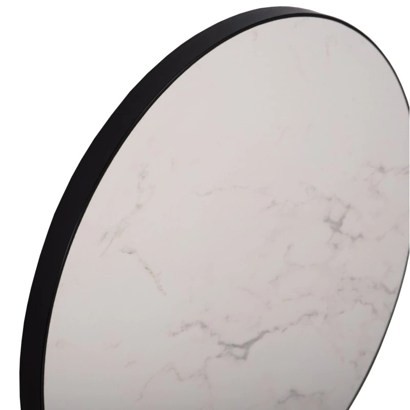ΕΠΙΦΑΝΕΙΑ ΤΡΑΠΕΖΙΟΥ SINTERED STONE HM6652.02 WHITE MARBLE--ΠΛΑΙΣΙΟ ALU ΜΑΥΡΟ Φ60εκ.