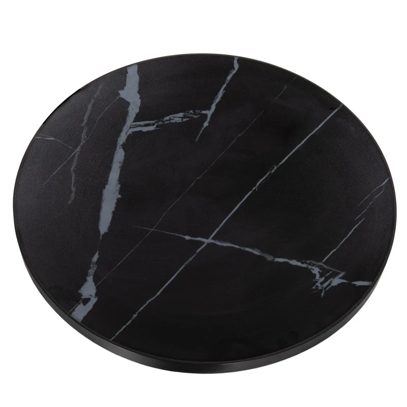 ΕΠΙΦΑΝΕΙΑ ΤΡΑΠΕΖΙΟΥ SINTERED STONE HM6652.03 BLACK MARBLE--ΠΛΑΙΣΙΟ ALU ΜΑΥΡΟ Φ60εκ.