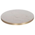 ΕΠΙΦΑΝΕΙΑ ΤΡΑΠΕΖΙΟΥ SINTERED STONE HM6652.12 WHITE MARBLE--ΠΛΑΙΣΙΟ ALU ΧΡΥΣΟ Φ60εκ.