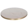 ΕΠΙΦΑΝΕΙΑ ΤΡΑΠΕΖΙΟΥ SINTERED STONE HM6652.12 WHITE MARBLE--ΠΛΑΙΣΙΟ ALU ΧΡΥΣΟ Φ60εκ.