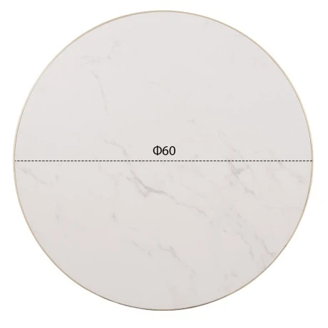ΕΠΙΦΑΝΕΙΑ ΤΡΑΠΕΖΙΟΥ SINTERED STONE HM6652.12 WHITE MARBLE--ΠΛΑΙΣΙΟ ALU ΧΡΥΣΟ Φ60εκ.