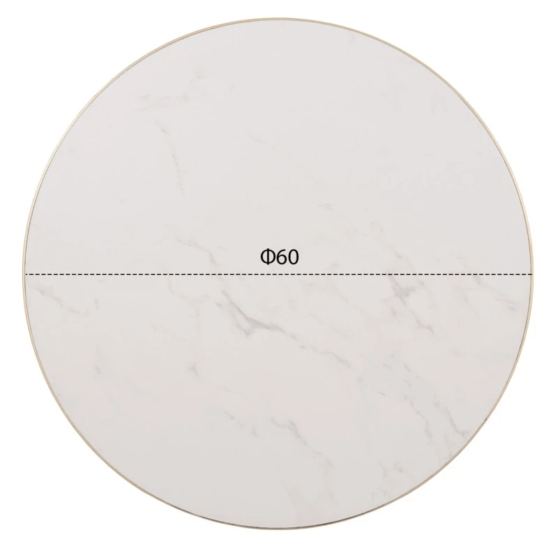 ΕΠΙΦΑΝΕΙΑ ΤΡΑΠΕΖΙΟΥ SINTERED STONE HM6652.12 WHITE MARBLE--ΠΛΑΙΣΙΟ ALU ΧΡΥΣΟ Φ60εκ.