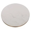 ΕΠΙΦΑΝΕΙΑ ΤΡΑΠΕΖΙΟΥ SINTERED STONE HM6652.12 WHITE MARBLE--ΠΛΑΙΣΙΟ ALU ΧΡΥΣΟ Φ60εκ.