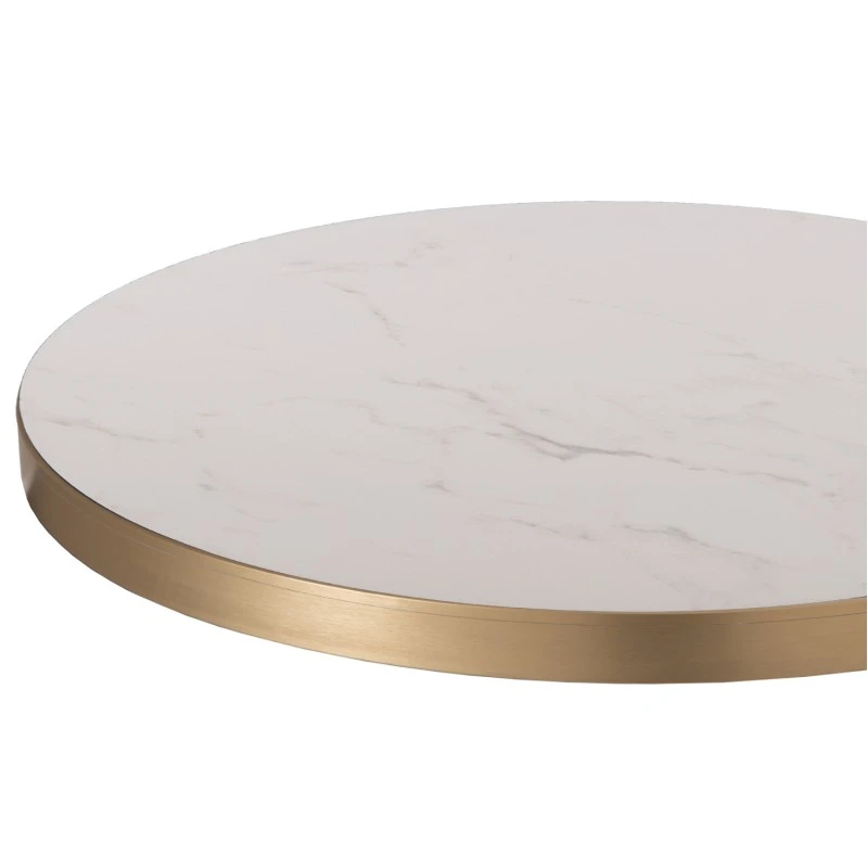 ΕΠΙΦΑΝΕΙΑ ΤΡΑΠΕΖΙΟΥ SINTERED STONE HM6652.12 WHITE MARBLE--ΠΛΑΙΣΙΟ ALU ΧΡΥΣΟ Φ60εκ.