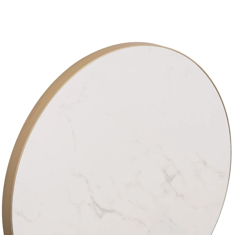 ΕΠΙΦΑΝΕΙΑ ΤΡΑΠΕΖΙΟΥ SINTERED STONE HM6652.12 WHITE MARBLE--ΠΛΑΙΣΙΟ ALU ΧΡΥΣΟ Φ60εκ.