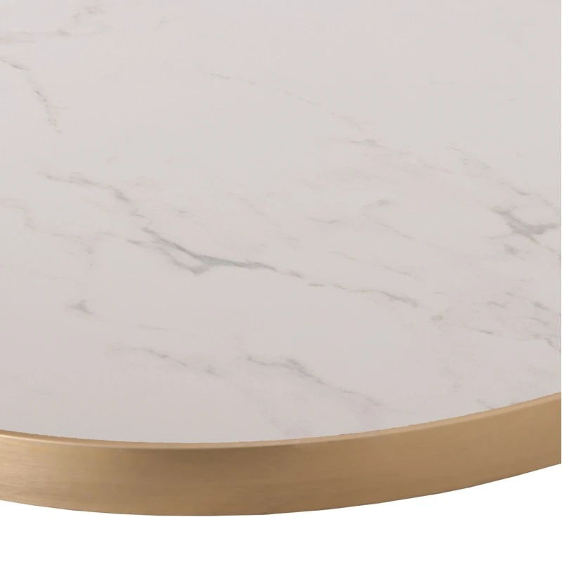 ΕΠΙΦΑΝΕΙΑ ΤΡΑΠΕΖΙΟΥ SINTERED STONE HM6652.12 WHITE MARBLE--ΠΛΑΙΣΙΟ ALU ΧΡΥΣΟ Φ60εκ.
