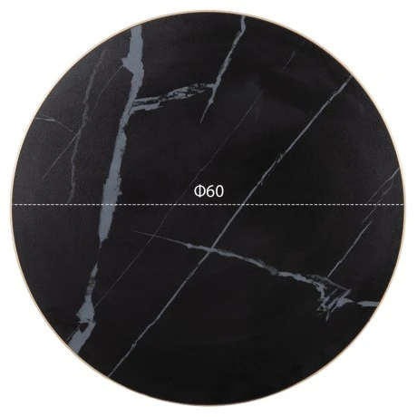 ΕΠΙΦΑΝΕΙΑ ΤΡΑΠΕΖΙΟΥ SINTERED STONE HM6652.13 BLACK MARBLE--ΠΛΑΙΣΙΟ ALU ΧΡΥΣΟ Φ60εκ.