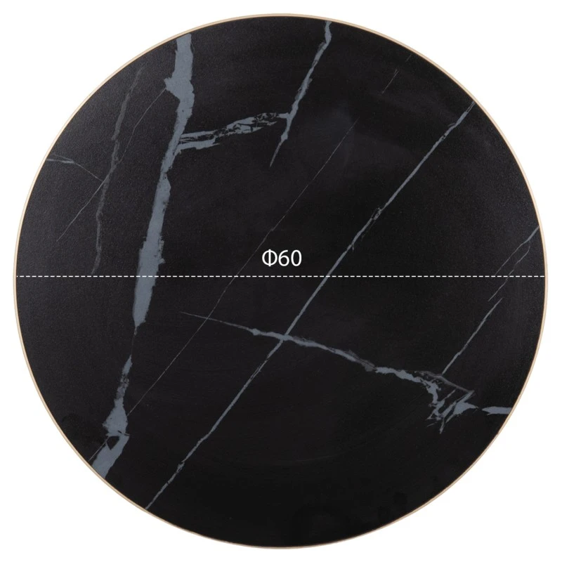 ΕΠΙΦΑΝΕΙΑ ΤΡΑΠΕΖΙΟΥ SINTERED STONE HM6652.13 BLACK MARBLE--ΠΛΑΙΣΙΟ ALU ΧΡΥΣΟ Φ60εκ.