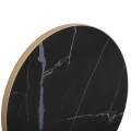 ΕΠΙΦΑΝΕΙΑ ΤΡΑΠΕΖΙΟΥ SINTERED STONE HM6652.13 BLACK MARBLE--ΠΛΑΙΣΙΟ ALU ΧΡΥΣΟ Φ60εκ.