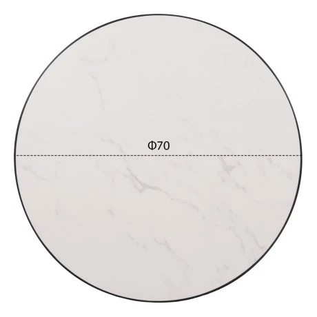 ΕΠΙΦΑΝΕΙΑ ΤΡΑΠΕΖΙΟΥ SINTERED STONE HM6653.02 WHITE MARBLE--ΠΛΑΙΣΙΟ ALU ΜΑΥΡΟ Φ70εκ.